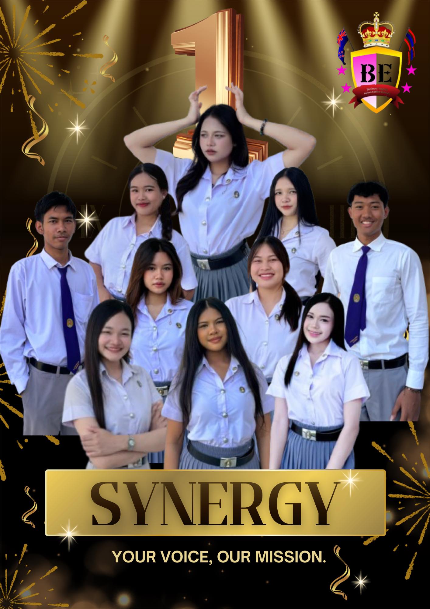 Synergy V.I.P คว้าชัย เลือกตั้งประธานนักศึกษา ปี 2569 สาขาภาษาอังกฤษธุรกิจ มหาวิทยาลัยราชภัฏบุรีรัมย์